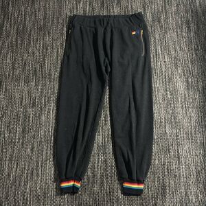Aviator Nation Dark Gray Rainbow Prism Jogger Pants Size Large